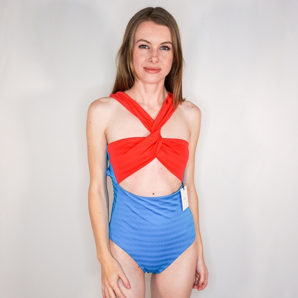 Onia Other - ONIA Cindy Pink Blue & Red One-Piece Swimsuit NWT
